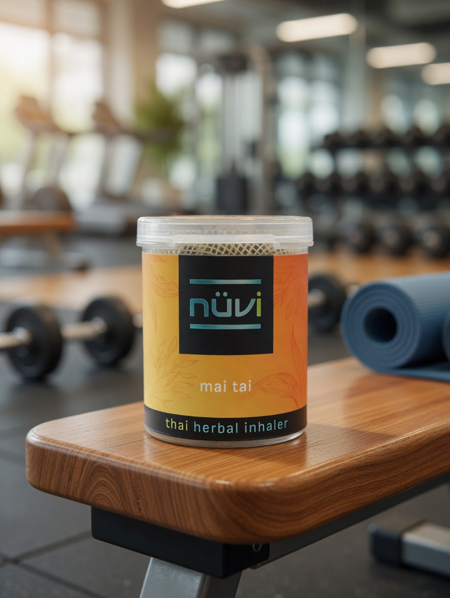 Nuvi Mai Tai essential oil inhaler in lifestyle setting