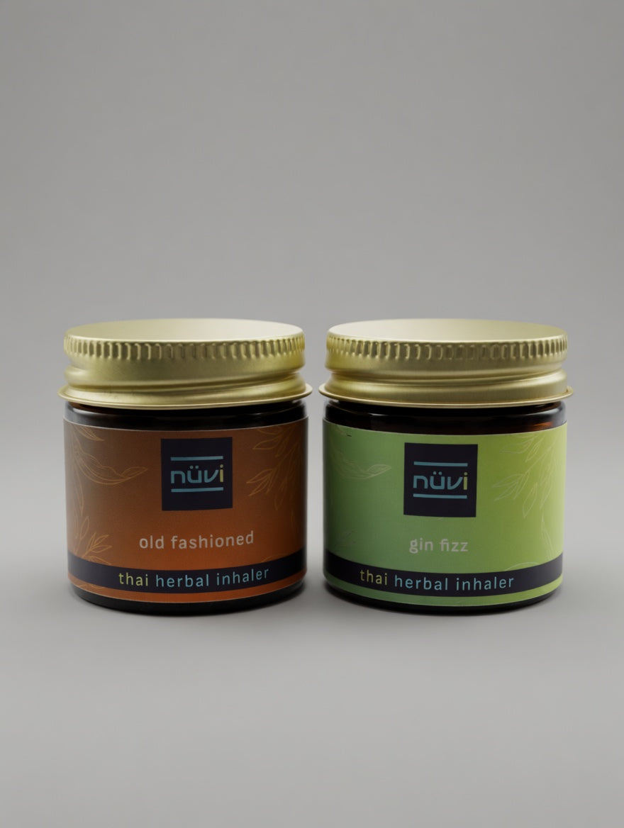 Nuvi Premium 2-Pack — Gin Fizz and Old Fashioned Thai herbal inhalers for uplift and calm